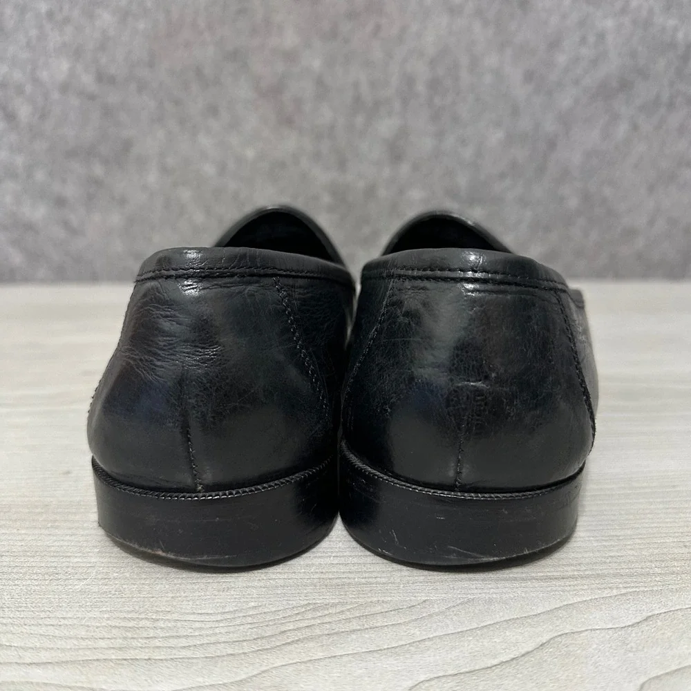 Giorgio Brutini Tassel Loafers Mens 10.5‎ Black Leather Slip On Moc Toe Dress